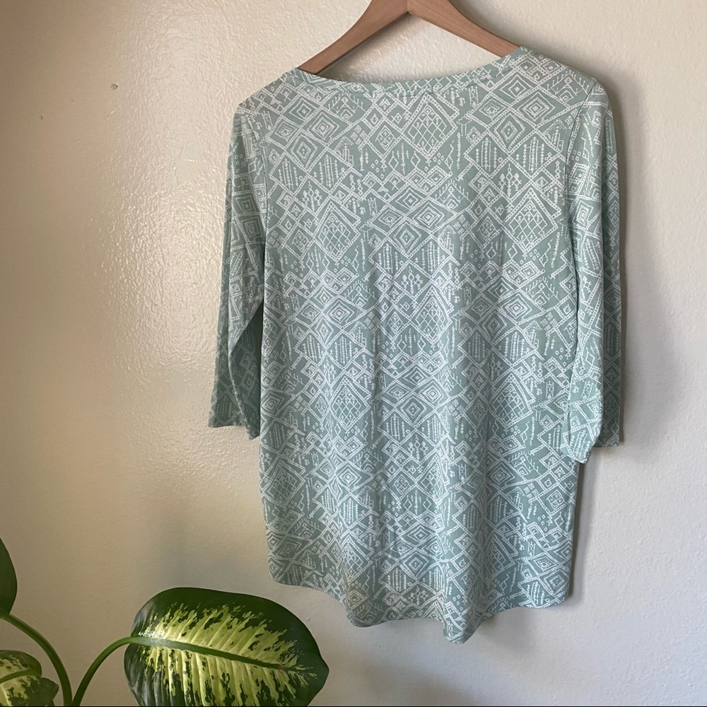 Peruvian Connection | Mint Patterned Top - Picture 6 of 7